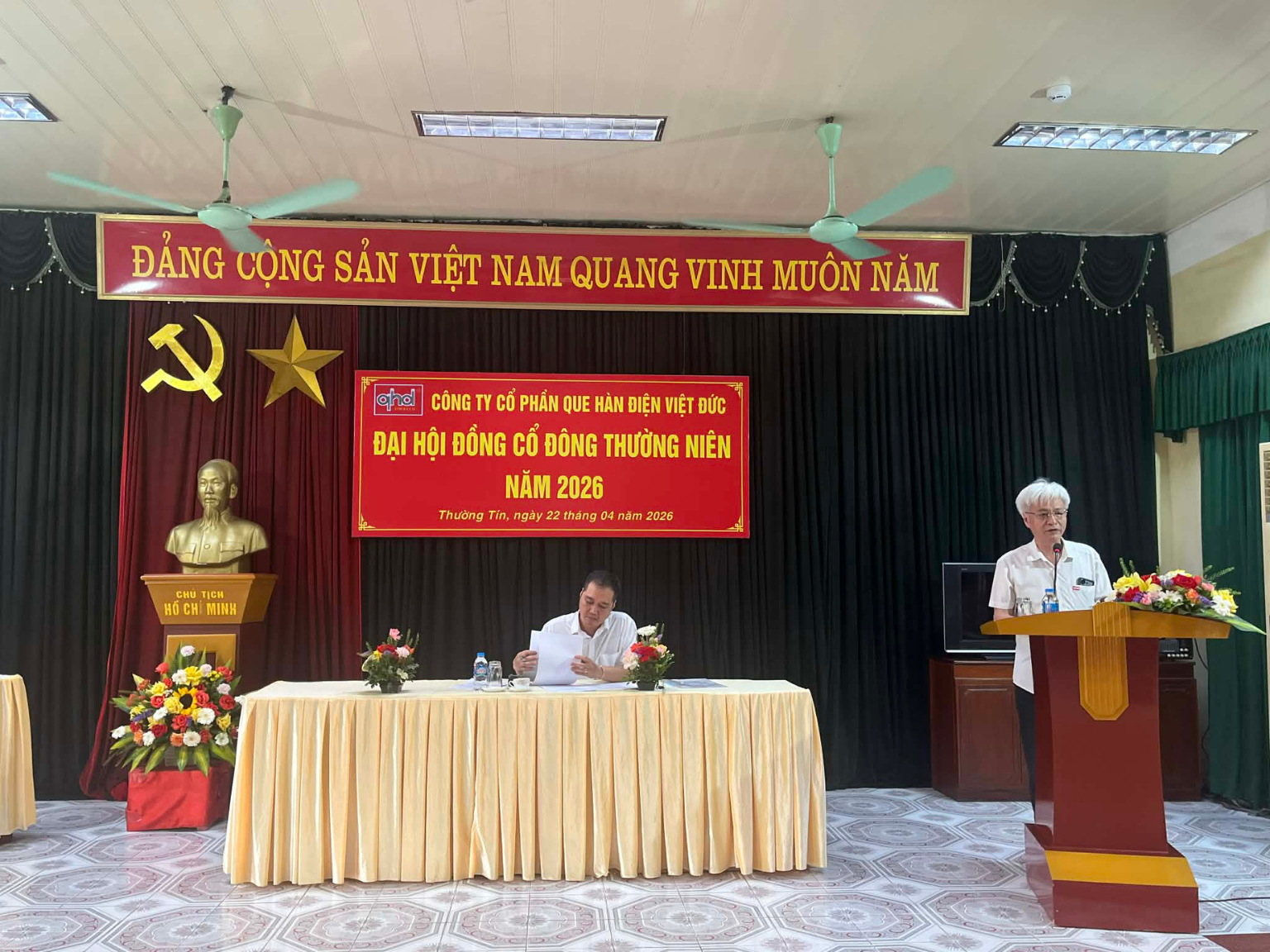CÔNG TY CỔ PHẦN QUE HÀN ĐIỆN VIỆT ĐỨC TỔ CHỨC THÀNH CÔNG ĐẠI HỘI CỔ ĐÔNG THƯỜNG NIÊN NĂM 2026